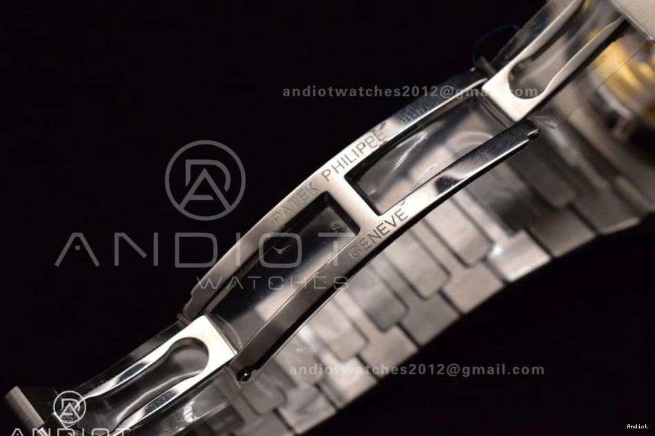 Nautilus PPF Mod Stk A7750 Date Wht SS Chrono SS 5980 0316